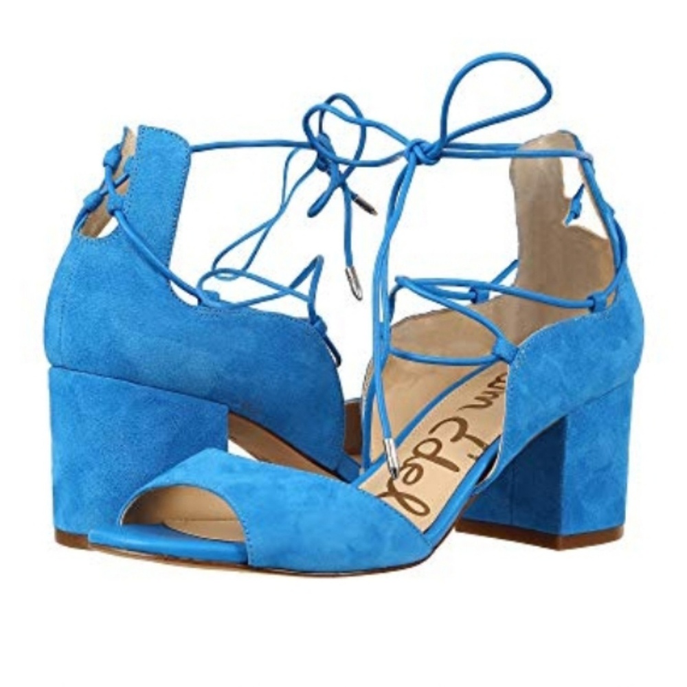 Beautiful Blue Suede Sam Edelman Sandals - Picture 3 of 4